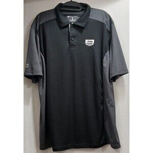 JEEP Polo Shirt Adult Large Black Gray Holloway Dry Excel Embroidered Logo EUC